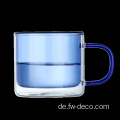 Doppel -Wandglas -Tee -Tasse mit Deckel